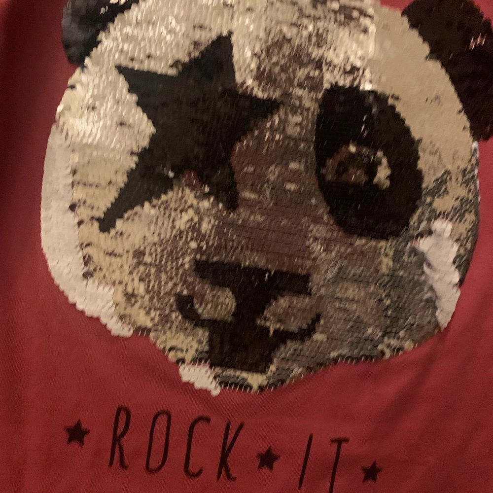Girls the brand-new size extra large panda layer top with sequins - Picture 5 of 6